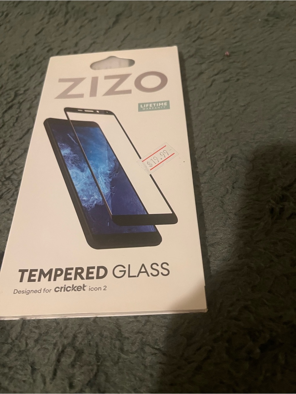 Zizo Tempered Glass Screen Protector for Cricket Icon 2 - Black